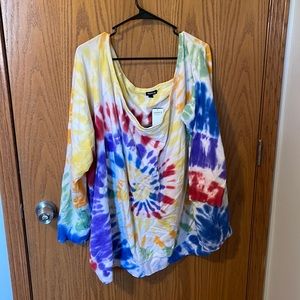 Tie dye off shoulder sweatshirt. Size 4 from Torrid.